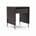 Modern wooden nightstand with drawer and metal legs in dark finish 40 x 40 x 50cm