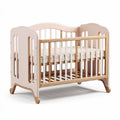 Wooden crib with adjustable mattress height 120 x 60 x 80cm in natural finish