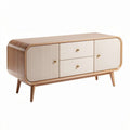 Wooden sideboard with two drawers and three cabinet compartments in natural finish 120 x 40 x 50cm