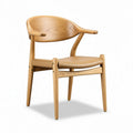Wooden dining chair with woven seat and ergonomic design 45 x 50 x 75cm