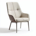Fabric accent chair with metal legs in beige color suitable for living room 80 x 78 x 100cm